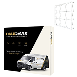 POP UP FABRIC DISPLAY WITH VAN IMAGE